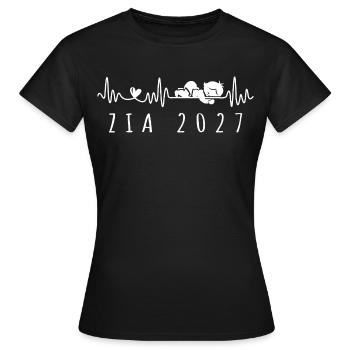 Zia 2027 Battito Cardiaco Annuncio Gravidanza - Women's T-Shirt - black - Front - AI Model Female 172 dark (172cm)