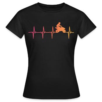 Quad Sunset Heartbeat ATV Quad Rider - Frauen T-Shirt - Schwarz - Vorne - AI Model Female 172 dark (172cm)