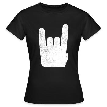 Pommesgabel Metal Hand Rock Metal Music - Women's T-Shirt - black - Front - AI Model Female 172 dark (172cm)