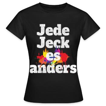 Kölsch jeden jeck es anders Kölner Grundgesetz Köln - T-shirt Femme - noir - Devant - AI Model Female 172 dark (172cm)
