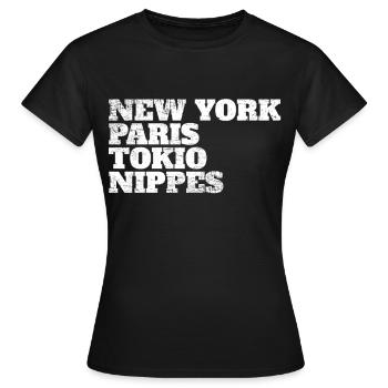 Nippes Paris Tokyo New York - T-shirt Femme - noir - Devant - AI Model Female 172 dark (172cm)