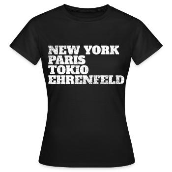 Ehrenfeld Paris Tokyo New York ville de Cologne Quartier - T-shirt Femme - noir - Devant - AI Model Female 172 dark (172cm)
