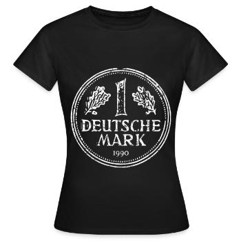 1 Markstück Markstück 1 DM 1990 30ème anniversaire - T-shirt Femme - noir - Devant - AI Model Female 172 dark (172cm)