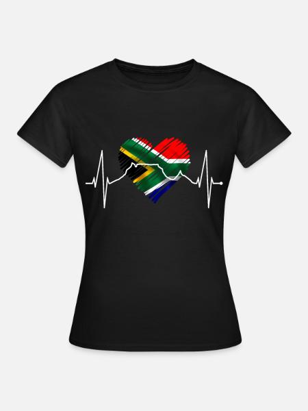 Kapstadt Skyline Herz Südafrika Flagge Tafelberg - Frauen T-Shirt - Schwarz
