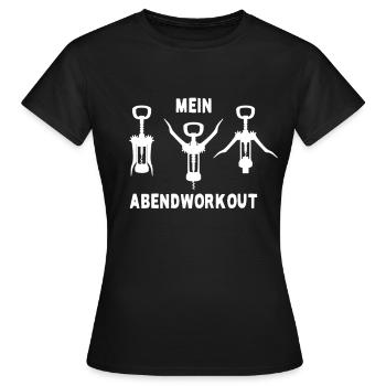 Mein Abendworkout Wein Korkenzieher Geschenk Wein - Frauen T-Shirt - Schwarz - Vorne - AI Model Female 172 dark (172cm)