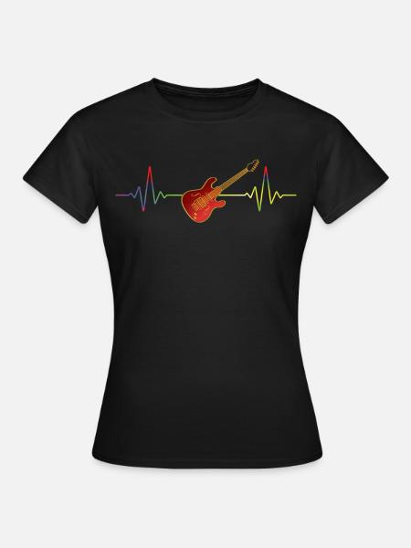 Musicien Heartbeat - Cadeau pour guitariste guitariste - T-shirt Femme - noir