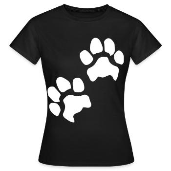 Empreintes de pattes pattes pattes chien chien - T-shirt Femme - noir - Devant - AI Model Female 172 dark (172cm)