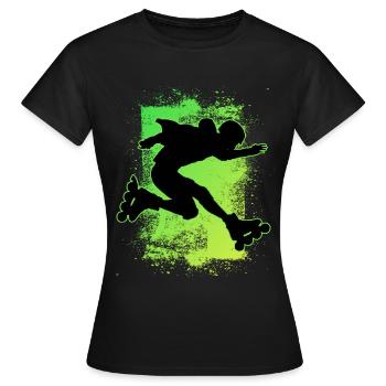 Rollerblades rollers - T-shirt Femme - noir - Devant - AI Model Female 172 dark (172cm)