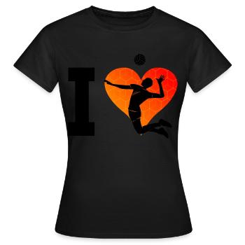 Volleyballer Volley Damen Beach Volley Beachvolley - Frauen T-Shirt - Schwarz - Vorne - AI Model Female 172 dark (172cm)
