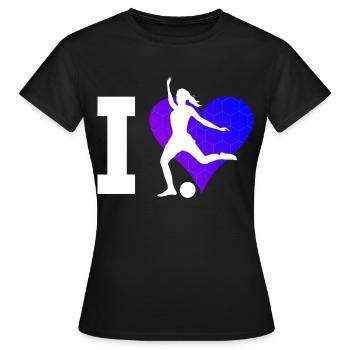 Herren Fussballer Fussballspieler Fussballspielen - Frauen T-Shirt - Schwarz - Vorne - AI Model Female 172 dark (172cm)