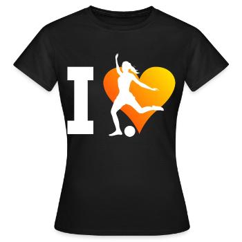 Fussball Fussballspielen Fussballspieler Damen - Frauen T-Shirt - Schwarz - Vorne - AI Model Female 172 dark (172cm)