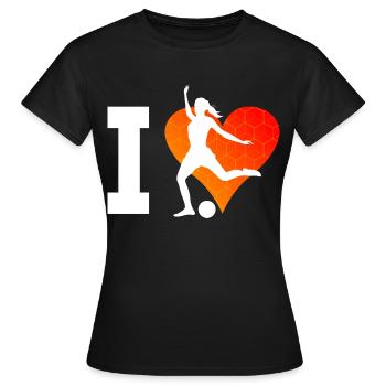 Fussballer Fussballspielen Fussballspieler - Frauen T-Shirt - Schwarz - Vorne - AI Model Female 172 dark (172cm)