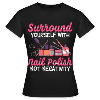 Peindre les ongles - T-shirt Femme - noir - Devant - AI Model Female 172 dark (172cm)