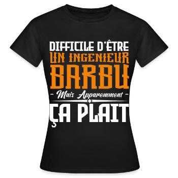 infirmier barbu, citations barbe, cadeau infirmier - T-shirt Femme - noir - Devant - AI Model Female 172 dark (172cm)