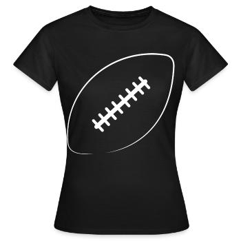 American Football Ball Flag Football Player - Women's T-Shirt - black - Front - AI Model Female 172 dark (172cm)