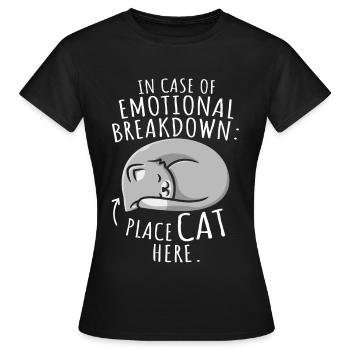 Placez les chats ici de mauvaise humeur - T-shirt Femme - noir - Devant - AI Model Female 172 dark (172cm)
