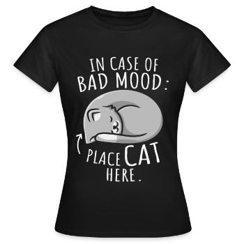 Placez les chats ici de mauvaise humeur - T-shirt Femme - noir - Devant - AI Model Female 172 dark (172cm)