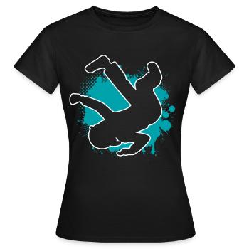 Breakdancer Breakdancing Junge - Frauen T-Shirt - Schwarz - Vorne - AI Model Female 172 dark (172cm)