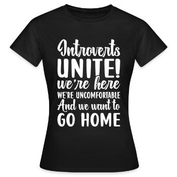 Introvertiert Schüchtern Antisozial - Frauen T-Shirt - Schwarz - Vorne - AI Model Female 172 dark (172cm)