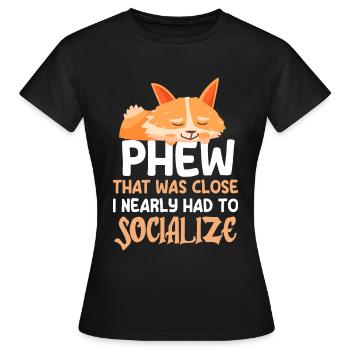 Introvertiert Schüchtern Antisozial - Frauen T-Shirt - Schwarz - Vorne - AI Model Female 172 dark (172cm)