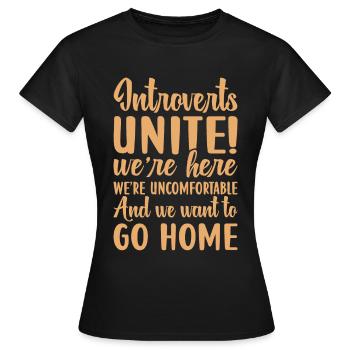 Introvertiert Schüchtern Antisozial - Frauen T-Shirt - Schwarz - Vorne - AI Model Female 172 dark (172cm)