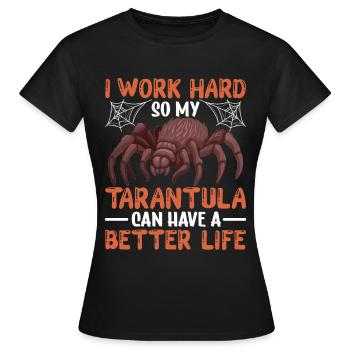 Tarentule Araignées Tarentule Familier Tarentule Collector - T-shirt Femme - noir - Devant - AI Model Female 172 dark (172cm)