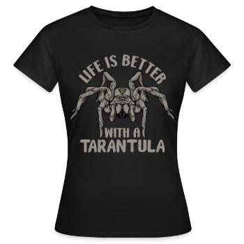 Tarentule Araignées Tarentule Familier Tarentule Collector - T-shirt Femme - noir - Devant - AI Model Female 172 dark (172cm)