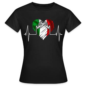 Milan Skyline Italy Heartbeat Fan Love Milano - Women's T-Shirt - black - Front - AI Model Female 172 dark (172cm)