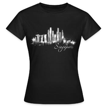 Singapore Skyline Silhouette Asia I Love Singapore - Women's T-Shirt - black - Front - AI Model Female 172 dark (172cm)