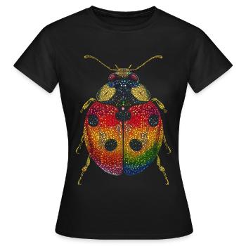 Ladybug Ladybug Insects Colorful Cute Ladybugs - Women's T-Shirt - black - Front - AI Model Female 172 dark (172cm)
