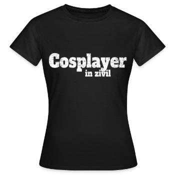 Cosplay Kostüm Cosplayer In Zivil Halloween Anime - Frauen T-Shirt - Schwarz - Vorne - AI Model Female 172 dark (172cm)