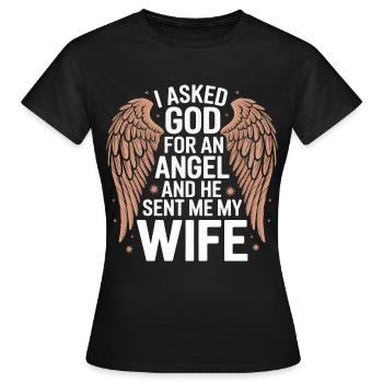 Frau Ehefrau Partnerin Familie Verheiratet - Frauen T-Shirt - Schwarz - Vorne - AI Model Female 172 dark (172cm)