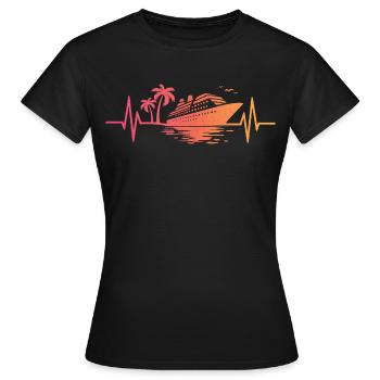 Sunset cruise ship cruise - Women's T-Shirt - black - Front - AI Model Female 172 dark (172cm)