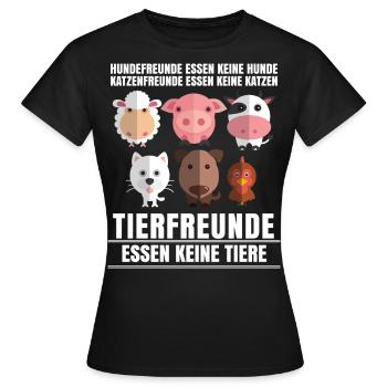 Tierfreunde essen keine - Frauen T-Shirt - Schwarz - Vorne - AI Model Female 172 dark (172cm)