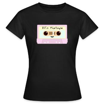 80's Mixtape Tape - T-shirt Femme - noir - Devant - AI Model Female 172 dark (172cm)