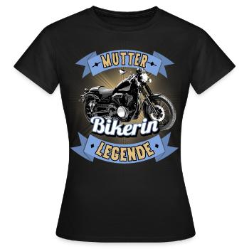 Bikerin Mutter Motorräder - Frauen T-Shirt - Schwarz - Vorne - AI Model Female 172 dark (172cm)