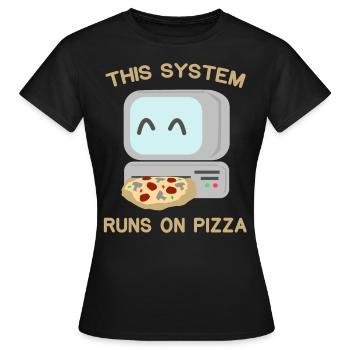 Computer Pizza - T-shirt Femme - noir - Devant - AI Model Female 172 dark (172cm)