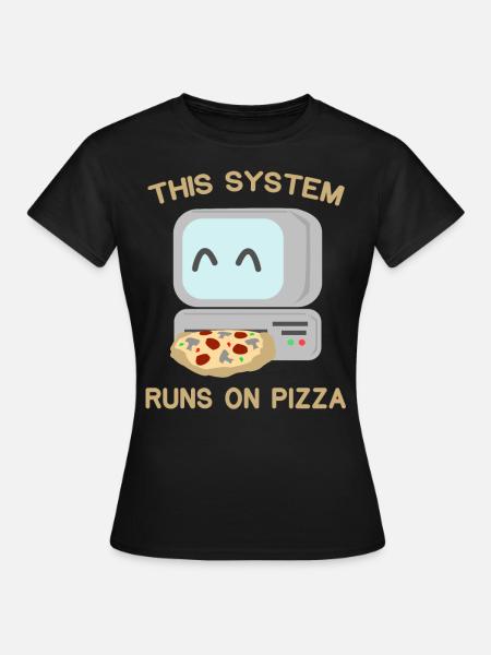 Computer Pizza - T-shirt Femme - noir