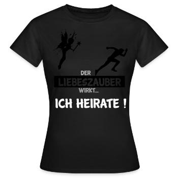 THE LOVE SPELL WORKS | FEE | MANN | JGA | - Women's T-Shirt - black - Front - AI Model Female 172 dark (172cm)