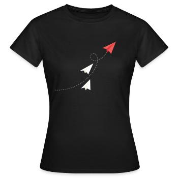 Les avions en papier - T-shirt Femme - noir - Devant - AI Model Female 172 dark (172cm)