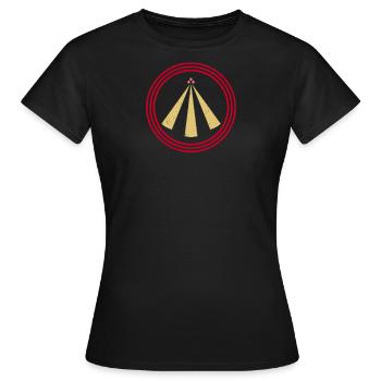 L'Aren des trois rayons de lumière | celtique - T-shirt Femme - noir - Devant - AI Model Female 172 dark (172cm)