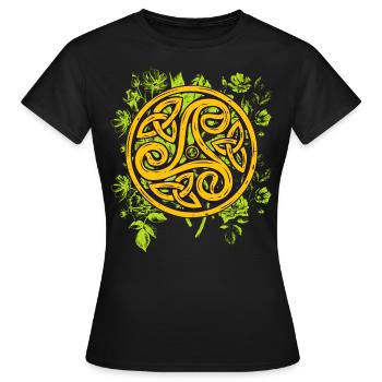 Symbole celtique triskele - T-shirt Femme - noir - Devant - AI Model Female 172 dark (172cm)