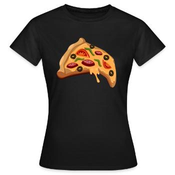 Pizza Stueck Pizzeria - Frauen T-Shirt - Schwarz - Vorne - AI Model Female 172 dark (172cm)