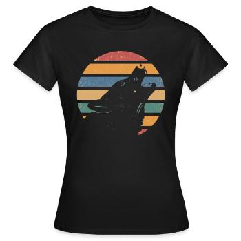 Restez Wild Wolf Nature Wilderness - T-shirt Femme - noir - Devant - AI Model Female 172 dark (172cm)