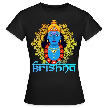 Cadeau de l'hindouisme Krishna Mandala - T-shirt Femme - noir - Devant - AI Model Female 172 dark (172cm)