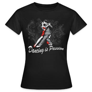 Tango La danse est passion couple de danse - T-shirt Femme - noir - Devant - AI Model Female 172 dark (172cm)