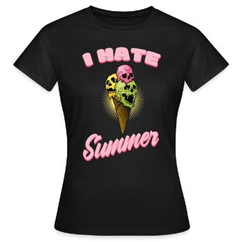 Ich hasse Sommer Eis Totenkopf - Frauen T-Shirt - Schwarz - Vorne - AI Model Female 172 dark (172cm)