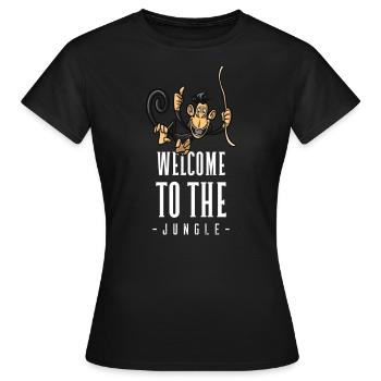 Bienvenue à la Jungle. Singe insolent - T-shirt Femme - noir - Devant - AI Model Female 172 dark (172cm)