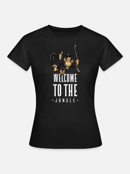 Welcome to the Jungle. Monkey cheeky - Women's T-Shirt - black