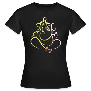 Dieu éléphant indien Ganesh - T-shirt Femme - noir - Devant - AI Model Female 172 dark (172cm)